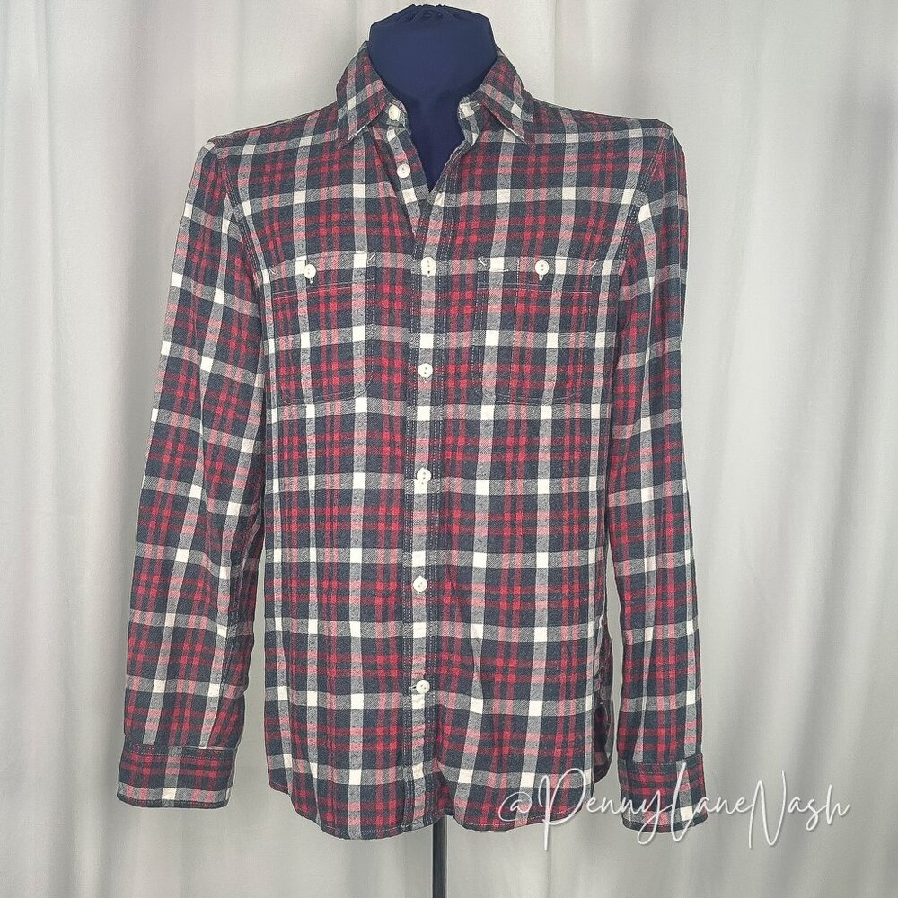 Gap Men's Long Sleeves Plaid Flannel Button Down Shirt Small S - Picture 2 of 11